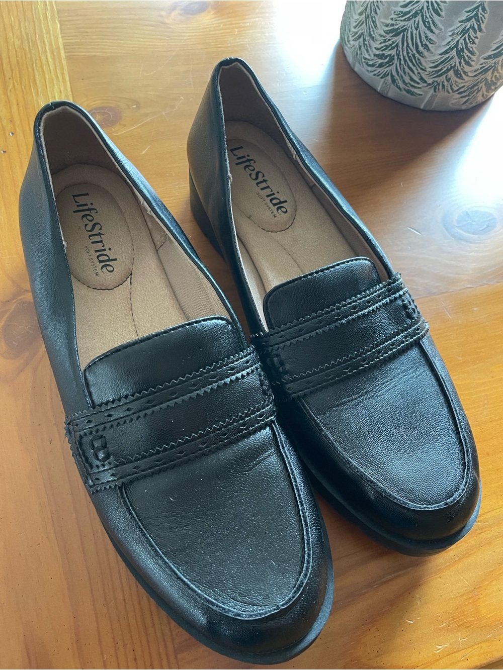LifeStride London Loafers Comfort Shoes Black Size 7M